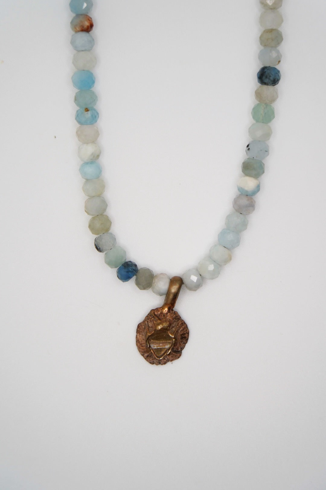 Beaded barnacle charm necklace (bronze)