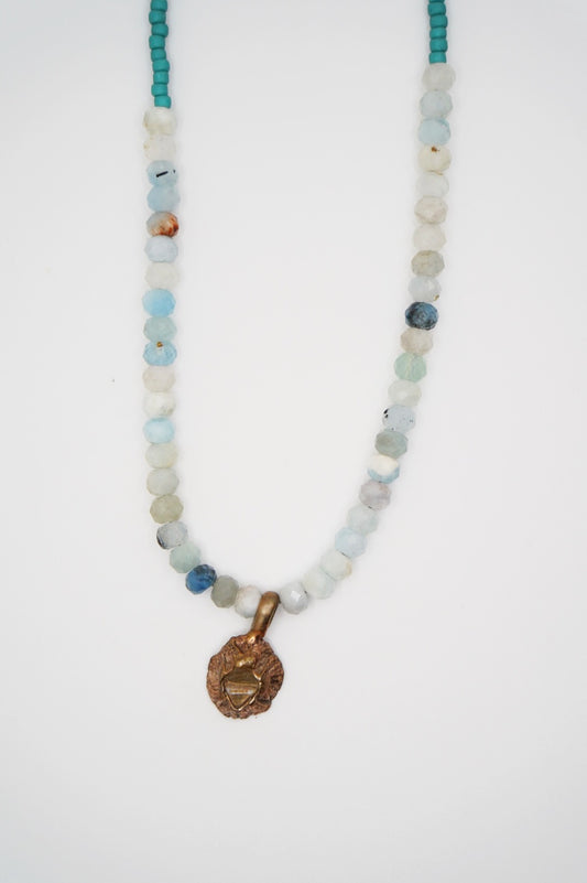 Beaded barnacle charm necklace (bronze)