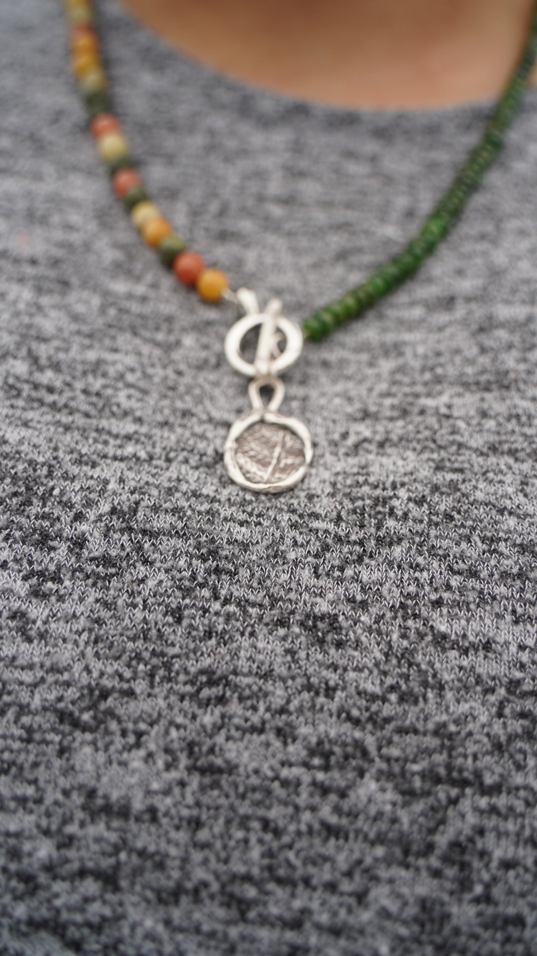 Fern Beaded Charm Necklace