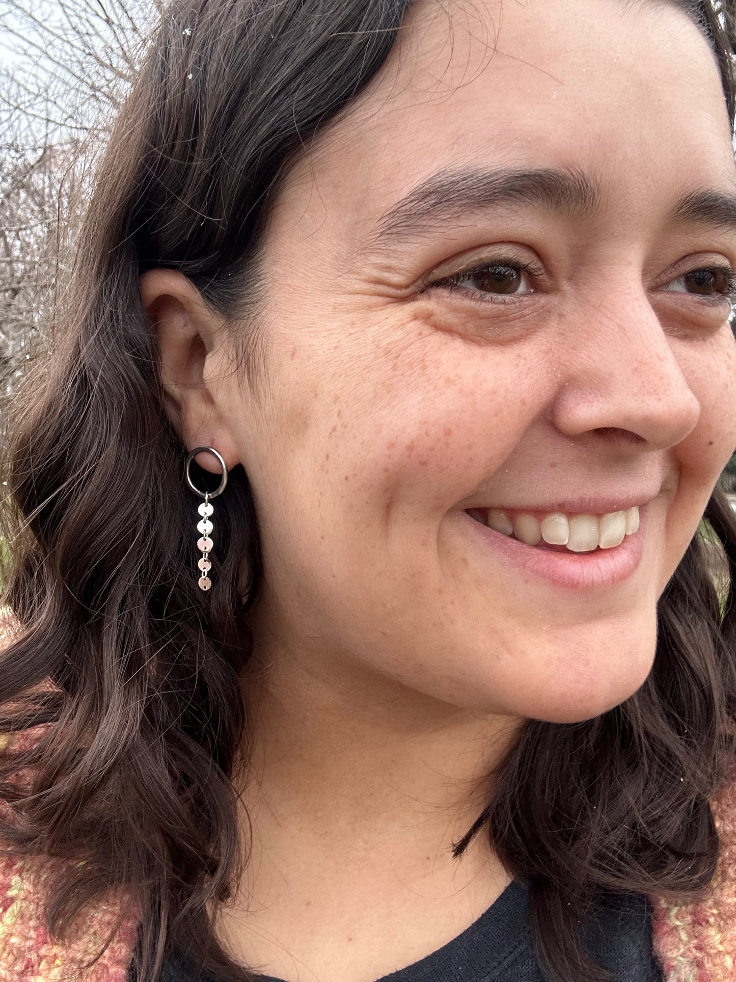 Silver Disco Dangles