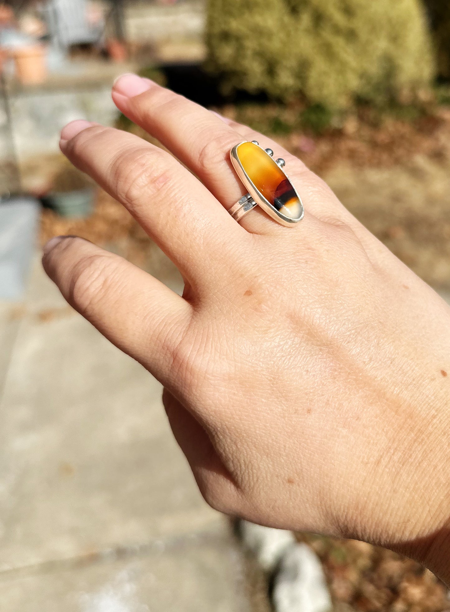 Montana Agate Ring, Size 6.5