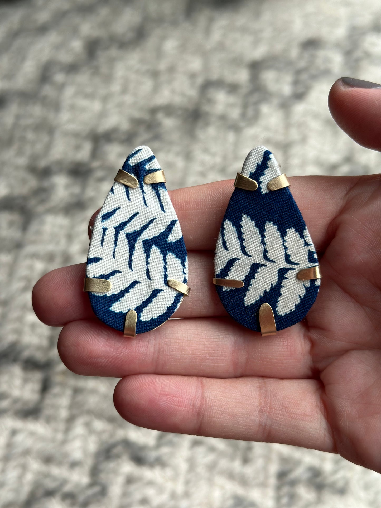 Cyanotype Earrings - Brass