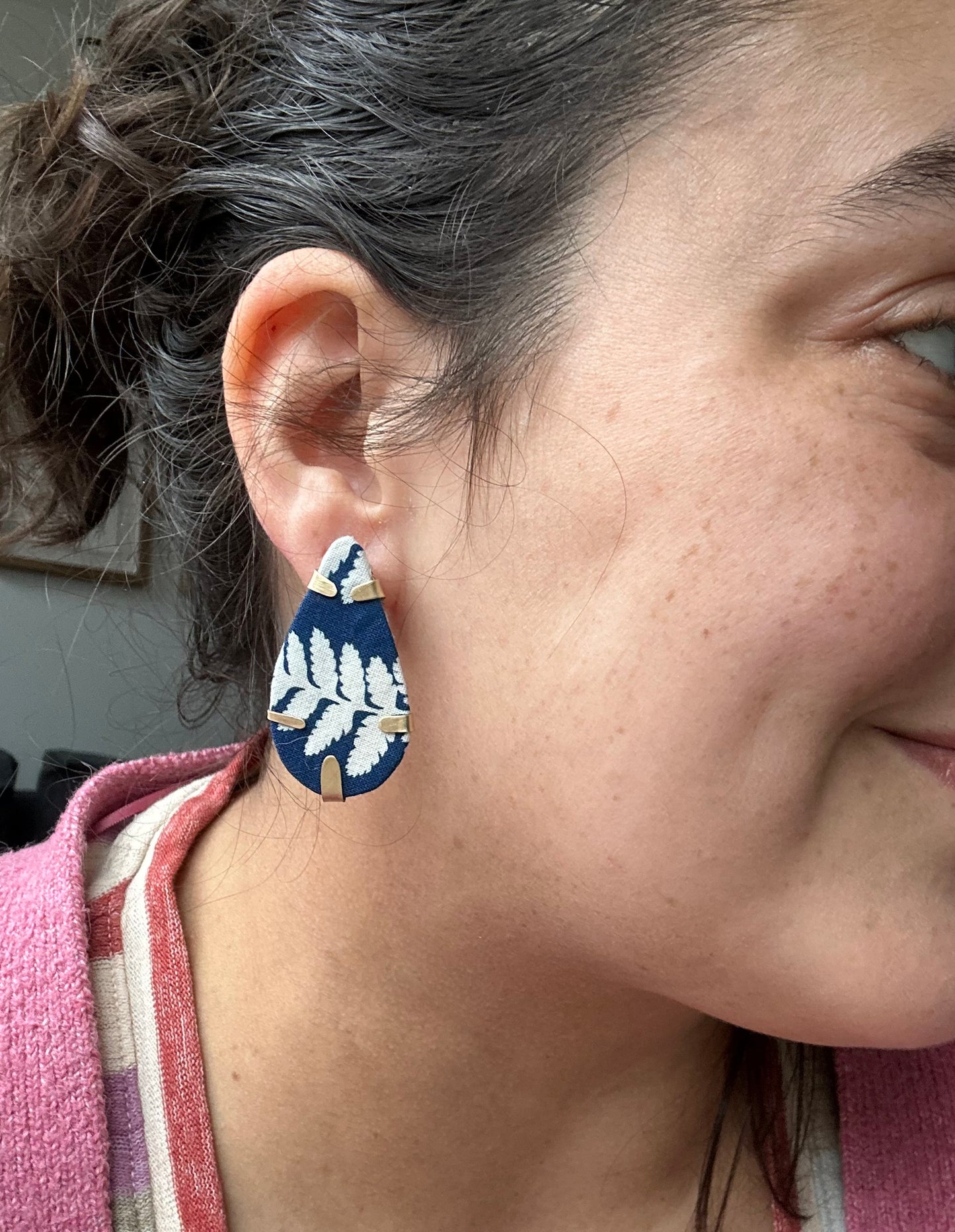 Cyanotype Earrings - Brass