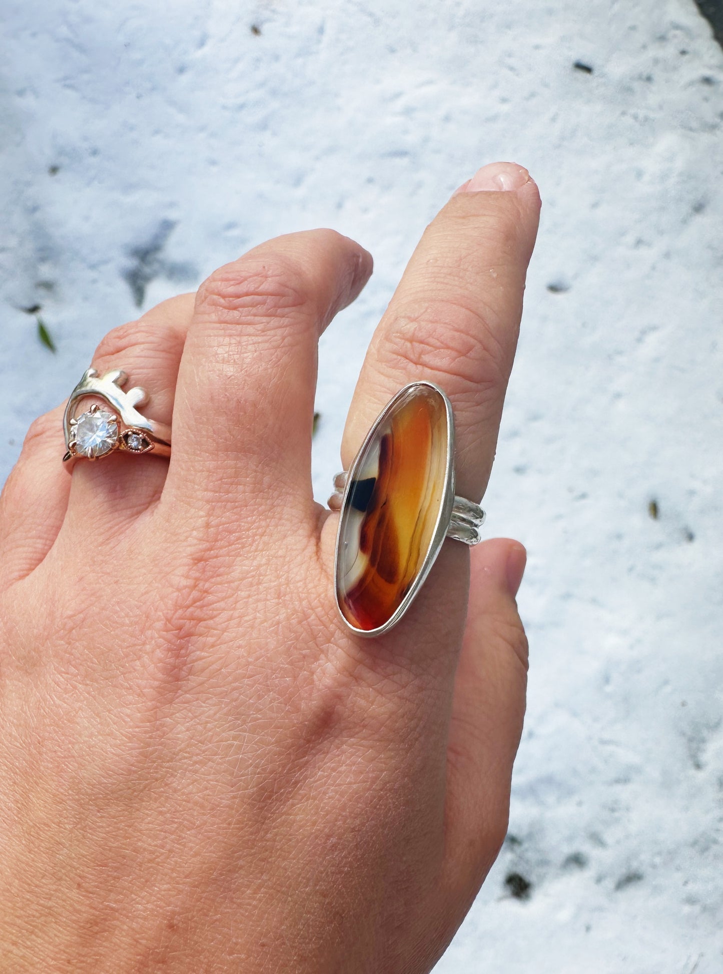 Montana Agate Ring, Size 7.5