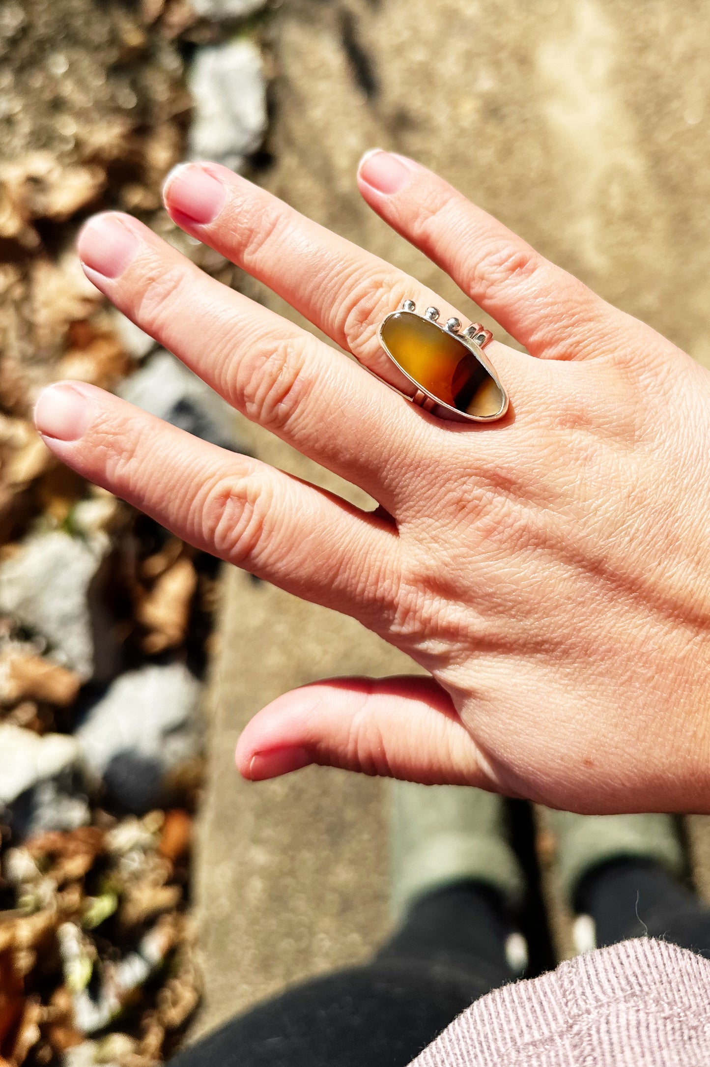 Montana Agate Ring, Size 6.5