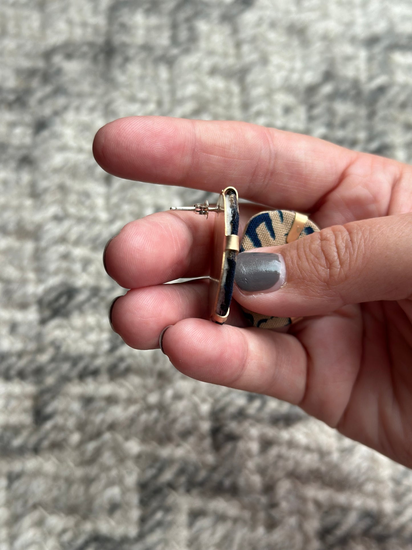 Cyanotype Earrings - Brass