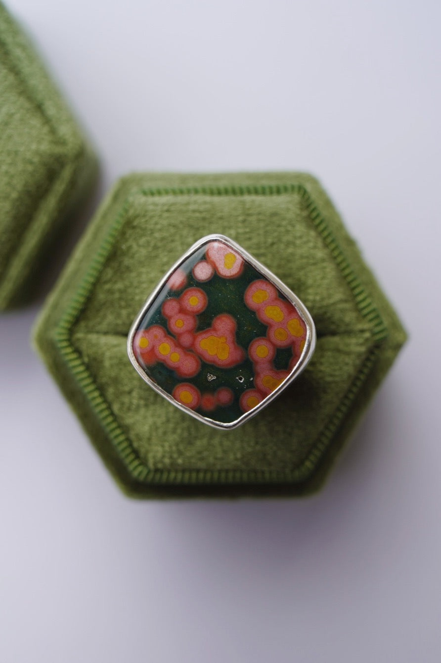 Ocean Jasper Ring, size 7.5