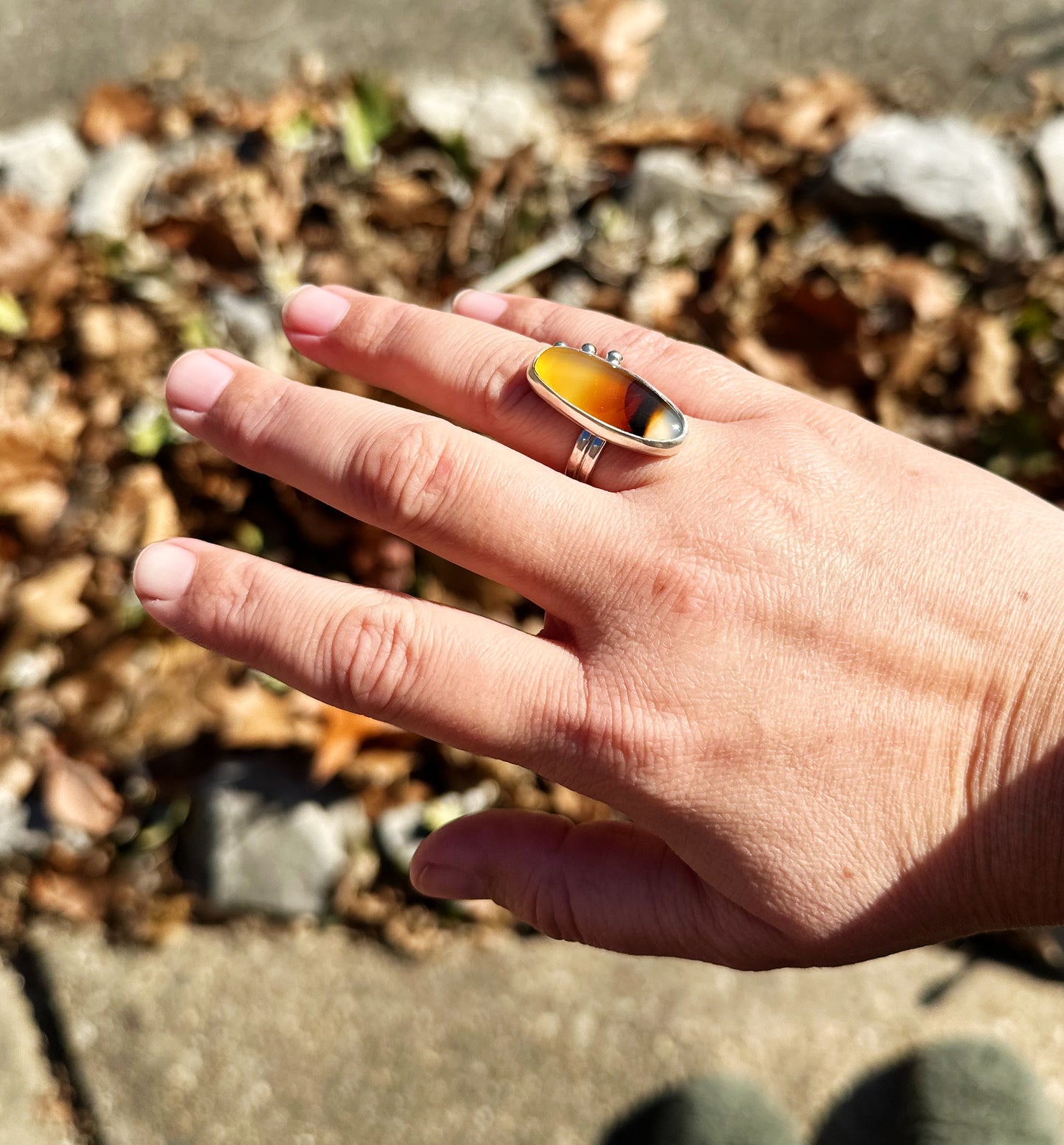 Montana Agate Ring, Size 6.5