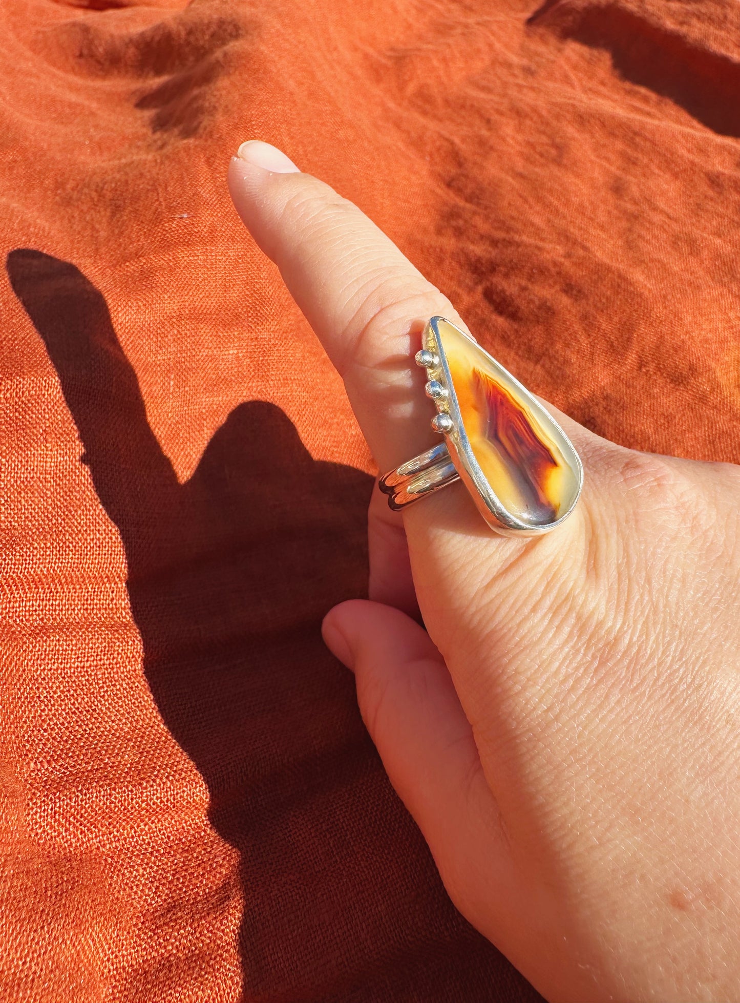 Montana Agate Ring, Size 8