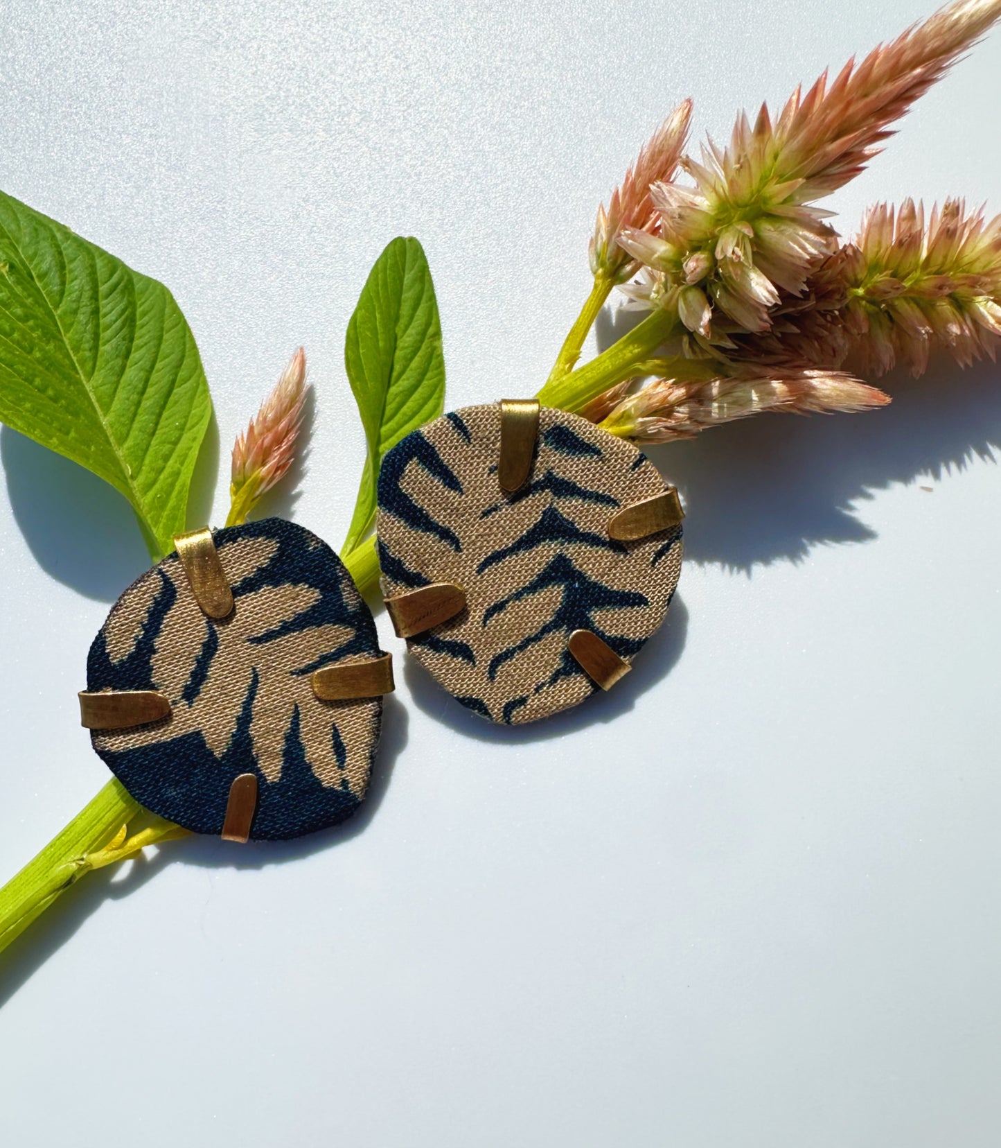 Cyanotype Earrings - Brass