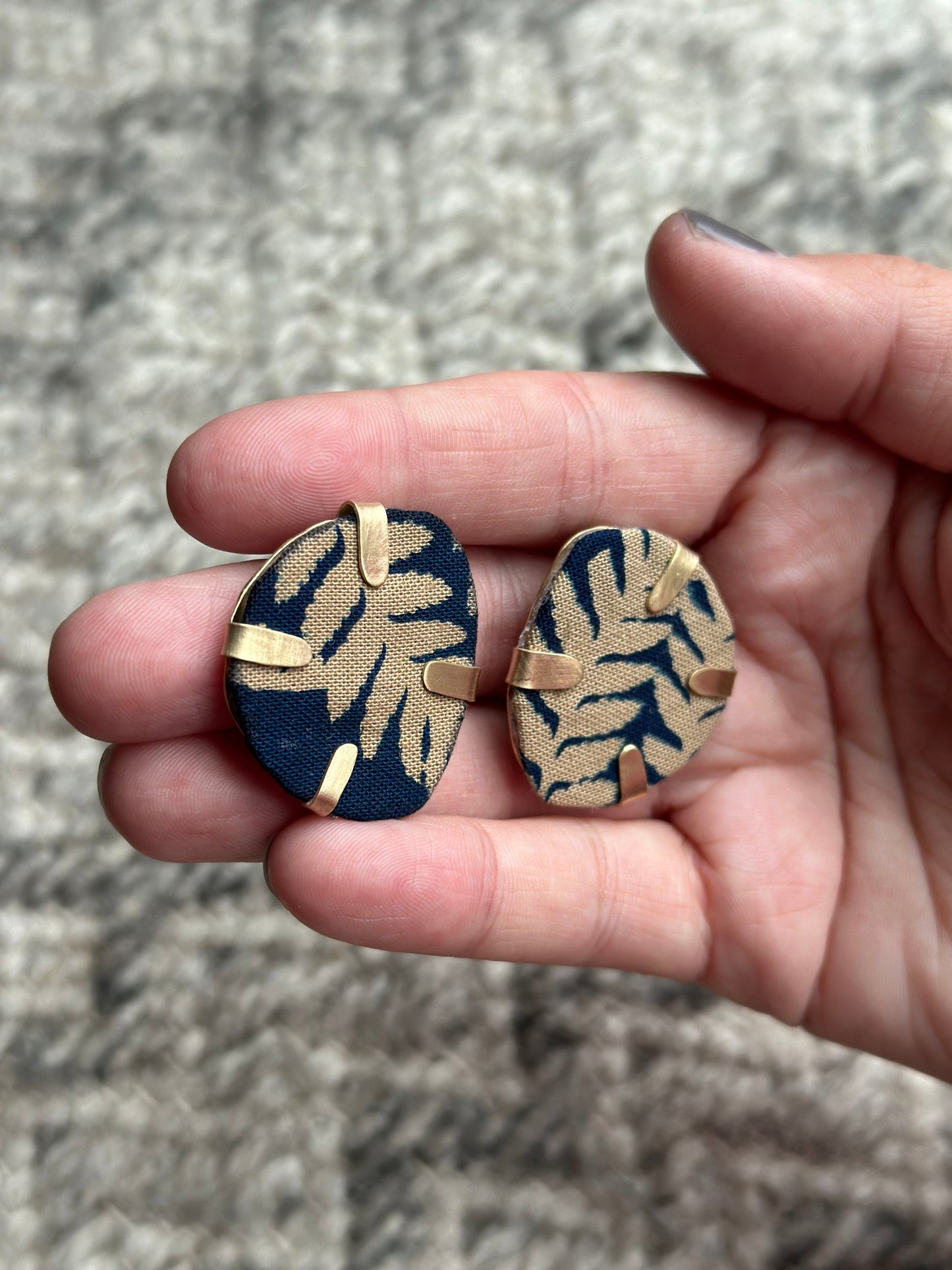 Cyanotype Earrings - Brass