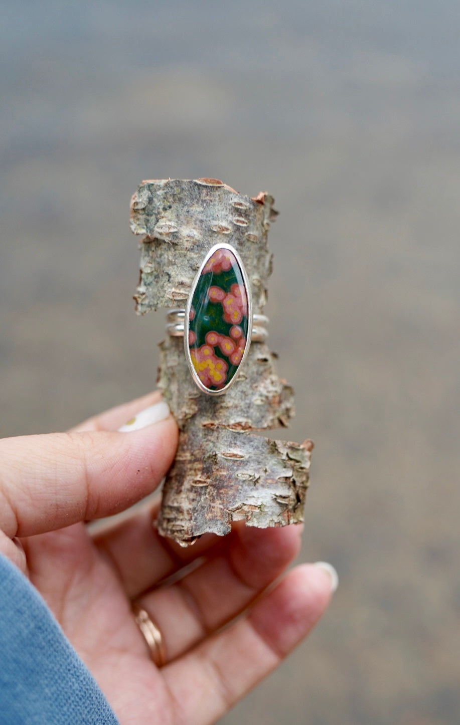 Ocean Jasper Ring, size 8.5