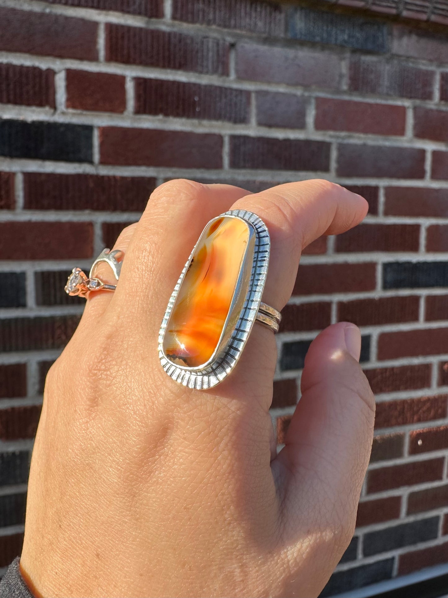 Montana Agate Ring, Size 7