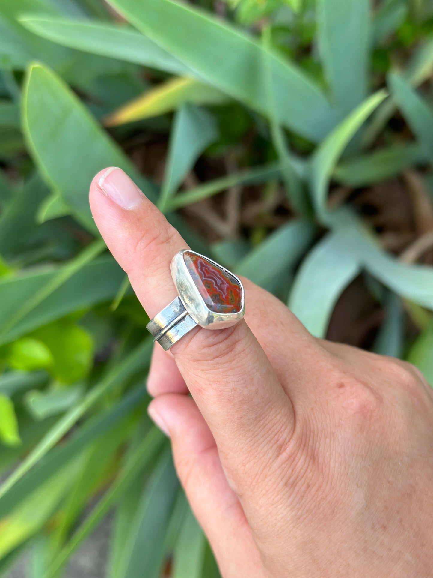 Moroccan Agate Ring, Size 6.5