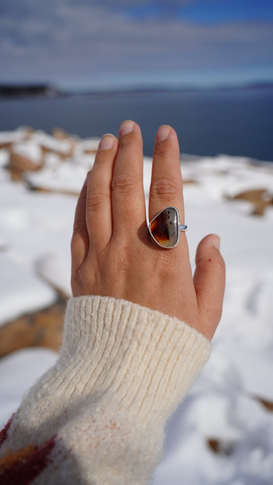 Montana Agate Ring, Size 8