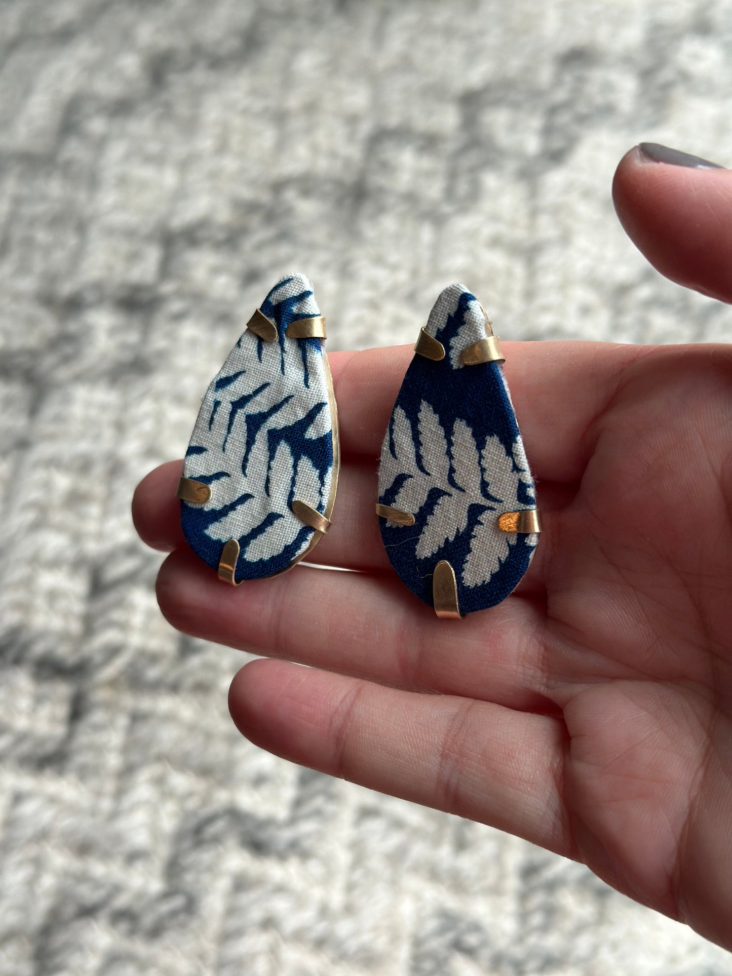 Cyanotype Earrings - Brass