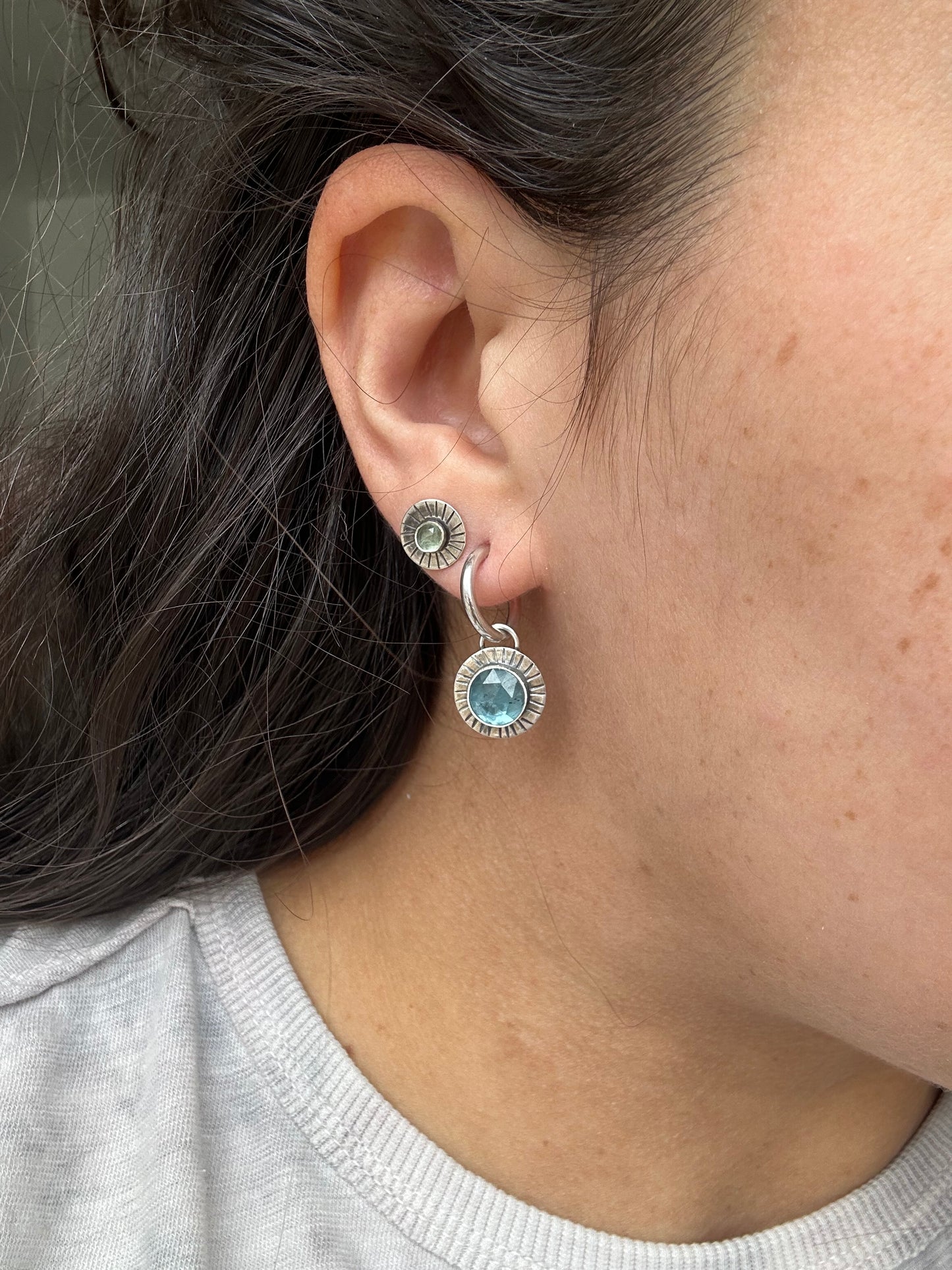 Blue Kyanite Hoops