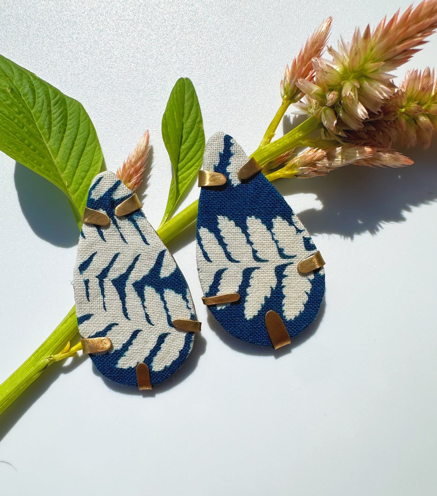 Cyanotype Earrings - Brass