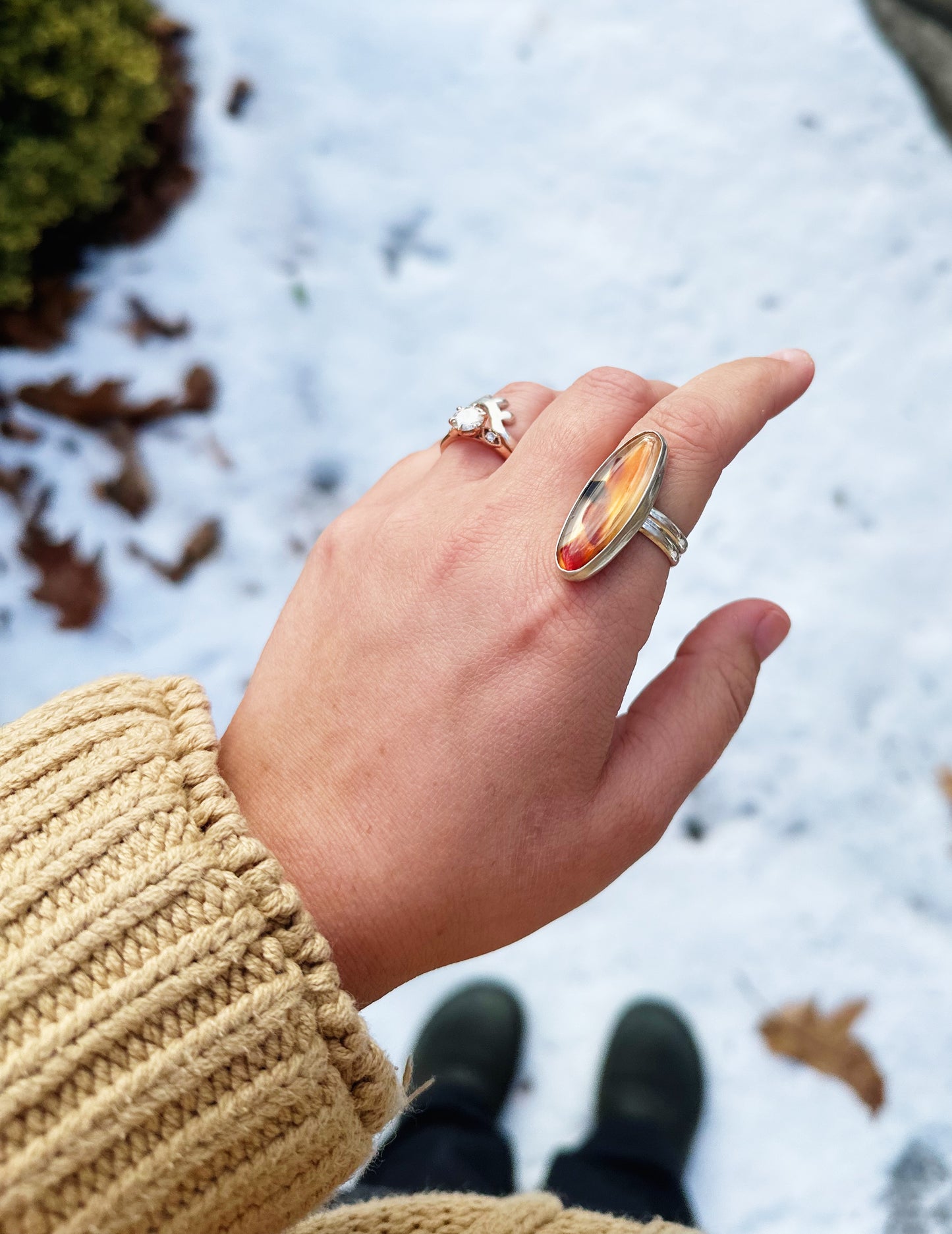 Montana Agate Ring, Size 7.5