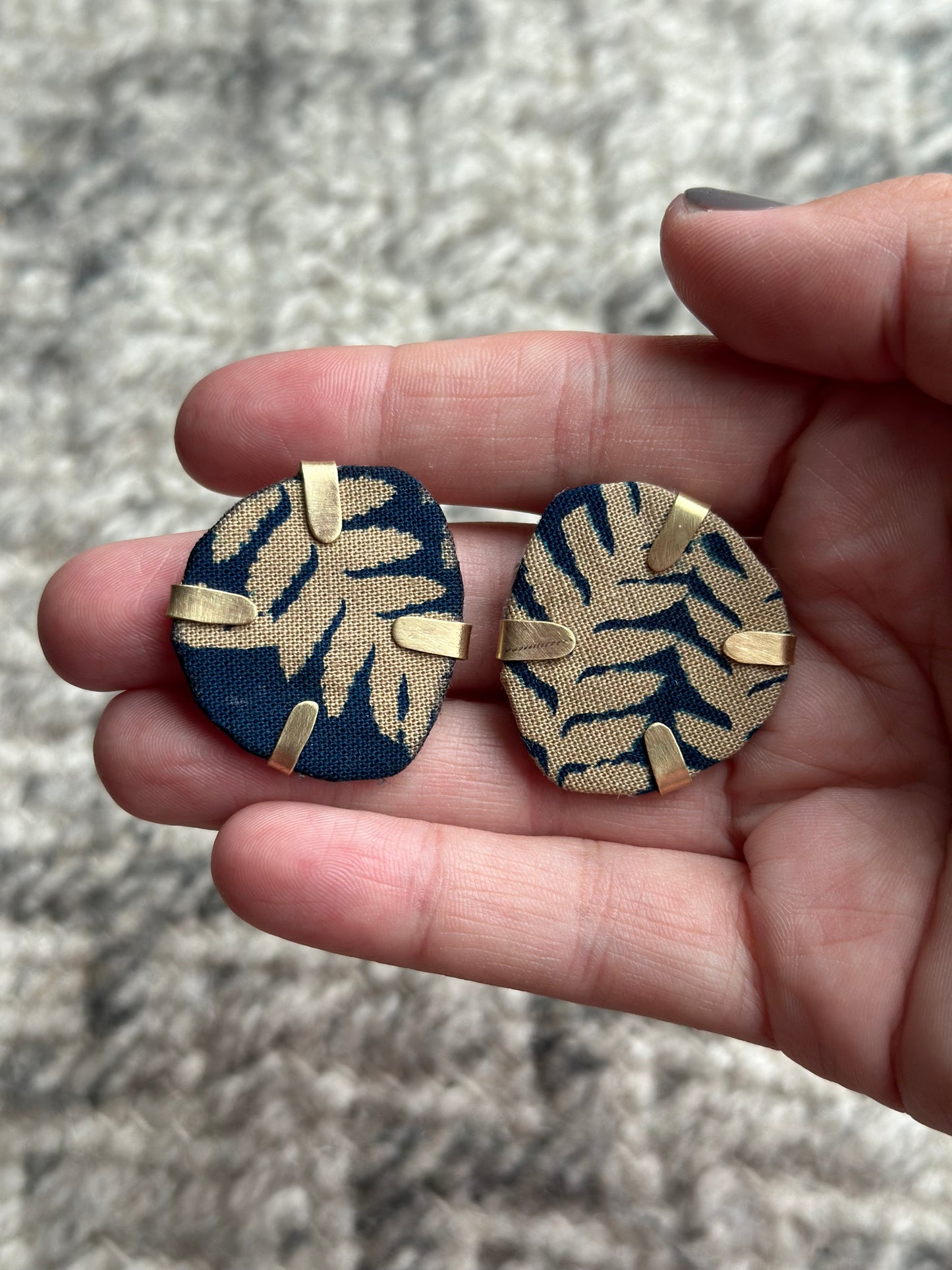 Cyanotype Earrings - Brass