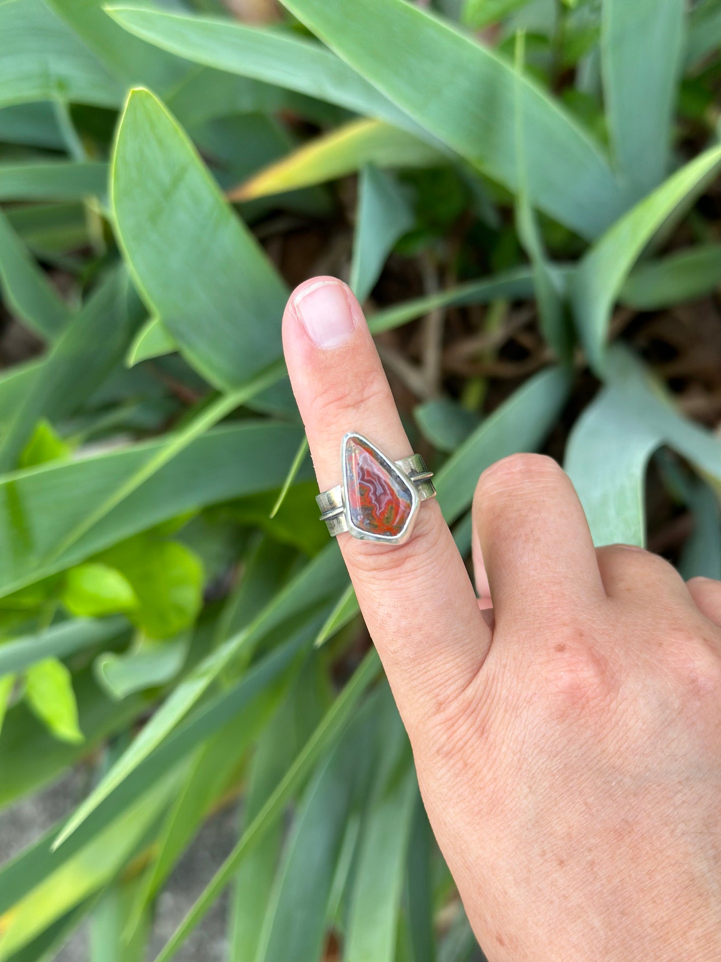 Moroccan Agate Ring, Size 6.5