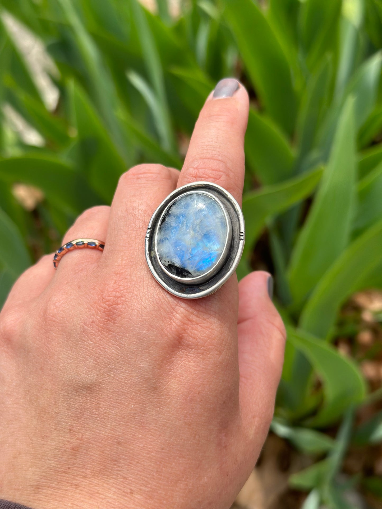 Moonstone Statement Ring, Size 7.5