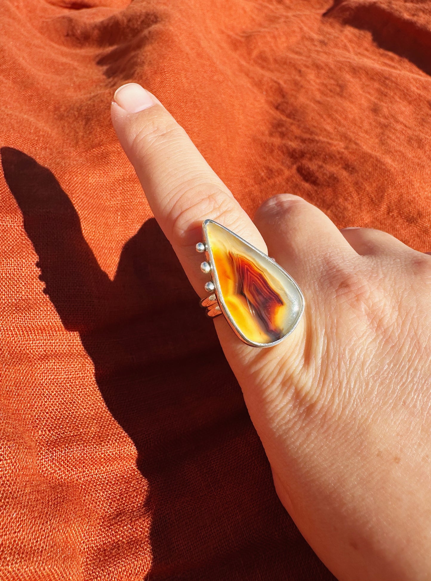 Montana Agate Ring, Size 8