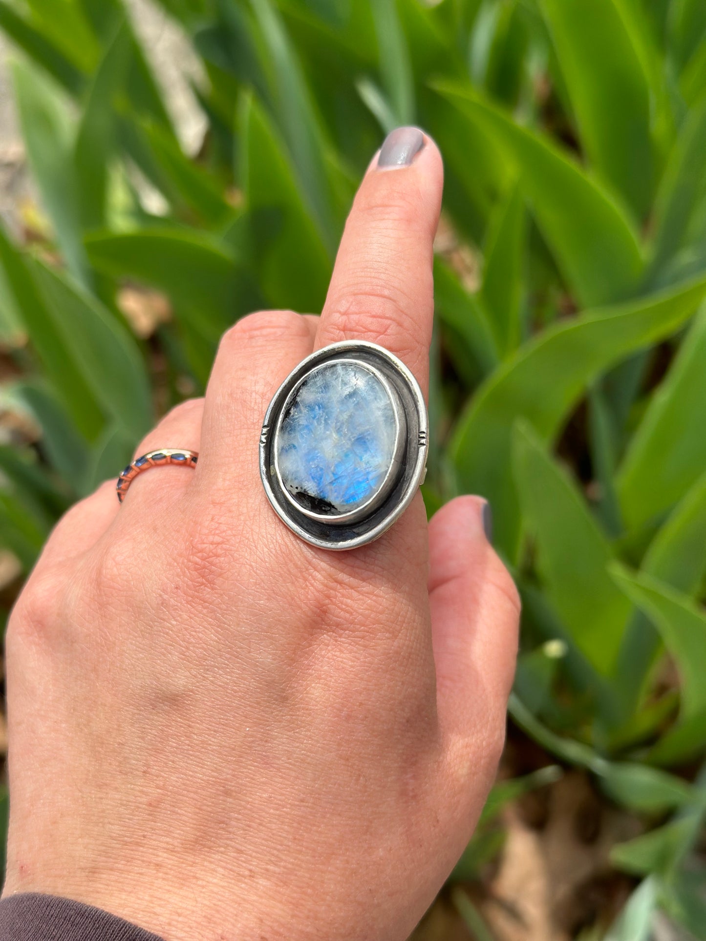 Moonstone Statement Ring, Size 7.5