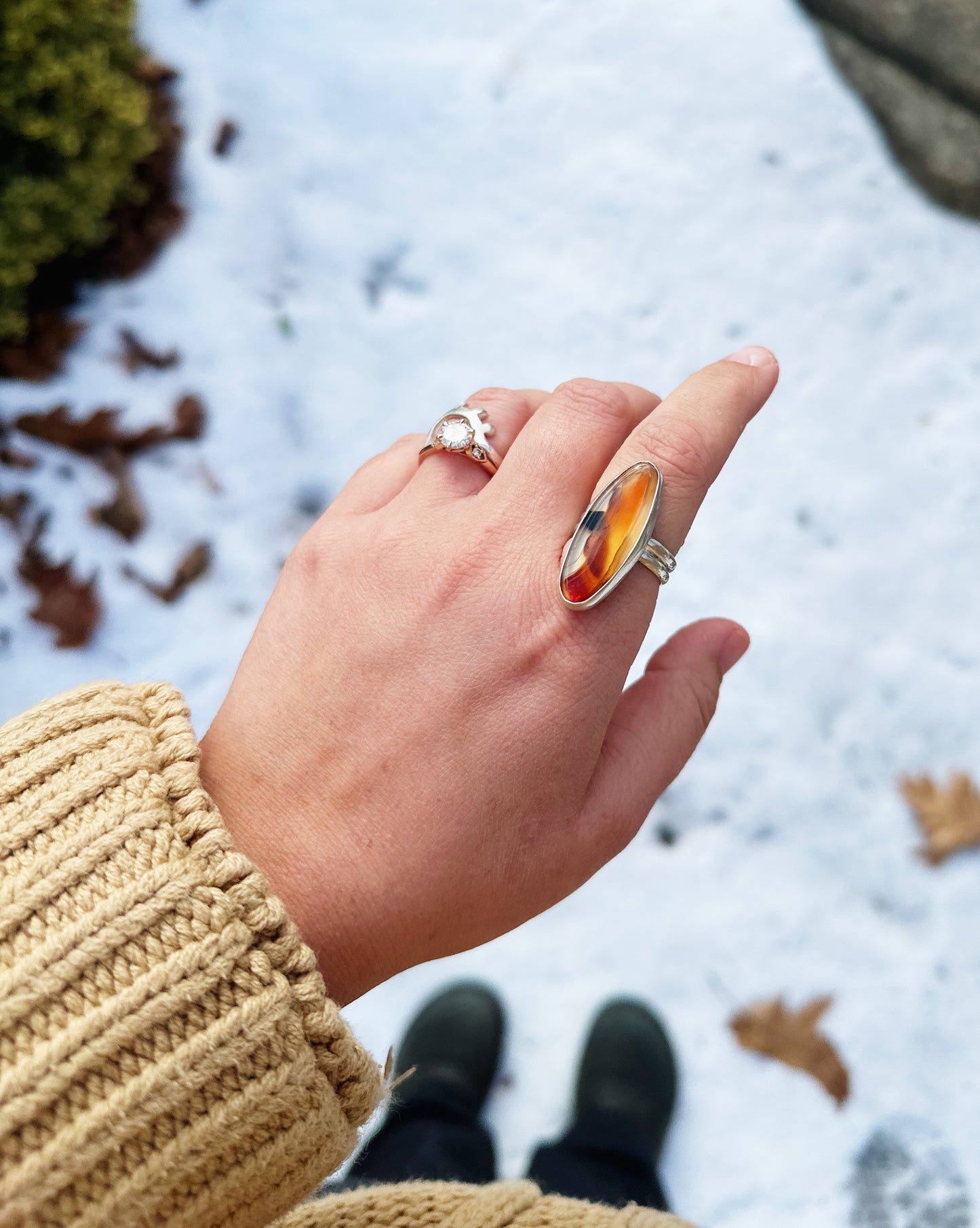 Montana Agate Ring, Size 7.5